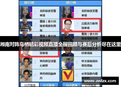 湘南对阵鸟栖精彩视频直播全程回顾与赛后分析尽在这里